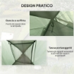 TENDA DA CAMPEGGIO PER 3 PERSONE IMPERMEABILE CON TASCA GANCIO PER LANTERNA E BORSA 2X2X1.35M VERDE