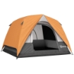 TENDA DA CAMPEGGIO PER 3 PERSONE IMPERMEABILE CON TASCA GANCIO PER LANTERNA E BORSA 2X2X1.35M ARANCIONE