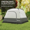 TENDA DA CAMPEGGIO PER 3 PERSONE IMPERMEABILE CON TASCA GANCIO PER LANTERNA E BORSA 2X2X1.35M ARANCIONE