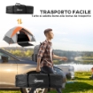 TENDA DA CAMPEGGIO 2 POSTI CON FINESTRA A RETE E GANCIO IN POLIESTERE 210X150X110 CM GRIGIO E ARANCIONE