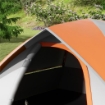 TENDA DA CAMPEGGIO 2 POSTI CON FINESTRA A RETE E GANCIO IN POLIESTERE 210X150X110 CM GRIGIO E ARANCIONE