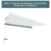 TENDA DA SOLE A BRACCI PER ESTERNO CON MANOVELLA METALLO E POLIESTERE 295X250CM VERDE E BIANCO