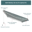 TENDA DA SOLE A BRACCI PER ESTERNO CON MANOVELLA METALLO E POLIESTERE 295X250CM VERDE E BIANCO