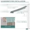 TENDA DA SOLE A BRACCI PER ESTERNO CON MANOVELLA METALLO E POLIESTERE 295X250CM VERDE E BIANCO