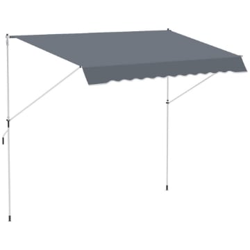 TENDA DA SOLE A BRACCI AVVOLGIBILE CON MANOVELLA E STRUTTURA TELESCOPICA 4X1.2M GRIGIO
