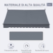TENDA DA SOLE A BRACCI AVVOLGIBILE CON MANOVELLA E STRUTTURA TELESCOPICA 4X1.2M GRIGIO