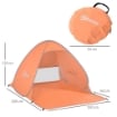 TENDA DA SPIAGGIA POP UP CON PROTEZIONE UV 30+ E BORSA DI TRASPORTO 200X150X119 CM ARANCIONE