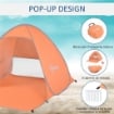 TENDA DA SPIAGGIA POP UP CON PROTEZIONE UV 30+ E BORSA DI TRASPORTO 200X150X119 CM ARANCIONE