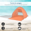 TENDA DA SPIAGGIA POP UP CON PROTEZIONE UV 30+ E BORSA DI TRASPORTO 200X150X119 CM ARANCIONE