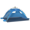 TENDA DA SPIAGGIA POP UP CON PORTA A CERNIERA IN POLIESTERE E FIBRA DI VETRO 220X173X120 CM BLU CIELO E GRIGIO