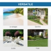 TENDA DA SPIAGGIA POP UP CON PORTA A CERNIERA IN POLIESTERE E FIBRA DI VETRO 220X173X120 CM BLU CIELO E GRIGIO