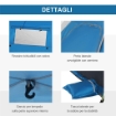 TENDA DA SPIAGGIA POP UP CON PORTA A CERNIERA IN POLIESTERE E FIBRA DI VETRO 220X173X120 CM BLU CIELO E GRIGIO