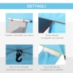 TENDA DA SPIAGGIA POP UP CON PORTA A CERNIERA IN POLIESTERE E FIBRA DI VETRO 220X173X120 CM BLU CHIARO E GIALLO