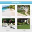 TENDA DA SPIAGGIA POP UP CON PORTA A CERNIERA IN POLIESTERE E FIBRA DI VETRO 220X173X120 CM BLU CHIARO E GIALLO