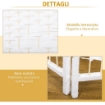 PARAVENTO A 4 ANTE PIEGHEVOLE PER INTERNI, AUTOPORTANTE E INTRECCIATO 160X170 CM BIANCO