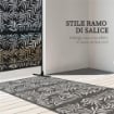 PARAVENTO DA ESTERNO IN ACCIAIO CON MOTIVI A SALICE E 2 PIEDINI 122X45X198 CM NERO