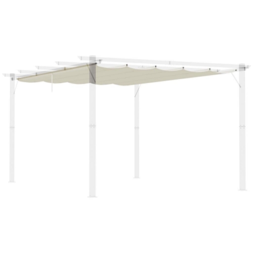 TETTUCCIO DI RICAMBIO PER PERGOLA GAZEBO DA GIARDINO DA 3X4 M IN POLIESTERE CREMA