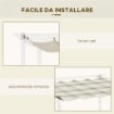 TETTUCCIO DI RICAMBIO PER PERGOLA GAZEBO DA GIARDINO DA 3X4 M IN POLIESTERE CREMA