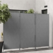 PARAVENTO DA ESTERNO A 3 PANNELLI PIEGHEVOLE E REGOLABILE IN POLIESTERE E METALLO 252X44X176 CM GRIGIO CARBONE