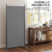 PARAVENTO DA ESTERNO A 3 PANNELLI PIEGHEVOLE E REGOLABILE IN POLIESTERE E METALLO 252X44X176 CM GRIGIO CARBONE