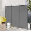 PARAVENTO DA ESTERNO A 3 PANNELLI PIEGHEVOLE E REGOLABILE IN POLIESTERE E METALLO 252X44X176 CM GRIGIO CARBONE