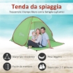 TENDA DA SPIAGGIA POP UP CON PROTEZIONE UV 30+ E BORSA DI TRASPORTO 200X150X119 CM VERDE