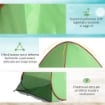 TENDA DA SPIAGGIA POP UP CON PROTEZIONE UV 30+ E BORSA DI TRASPORTO 200X150X119 CM VERDE