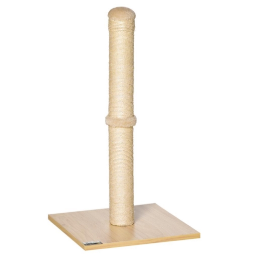 TIRAGRAFFI PER GATTI CON PALO IN SISAL ALTO 60 CM E BASE IN TRUCIOLATO BEIGE