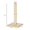 TIRAGRAFFI PER GATTI CON PALO IN SISAL ALTO 60 CM E BASE IN TRUCIOLATO BEIGE