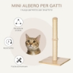TIRAGRAFFI PER GATTI CON PALO IN SISAL ALTO 60 CM E BASE IN TRUCIOLATO BEIGE