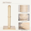 TIRAGRAFFI PER GATTI CON PALO IN SISAL ALTO 60 CM E BASE IN TRUCIOLATO BEIGE