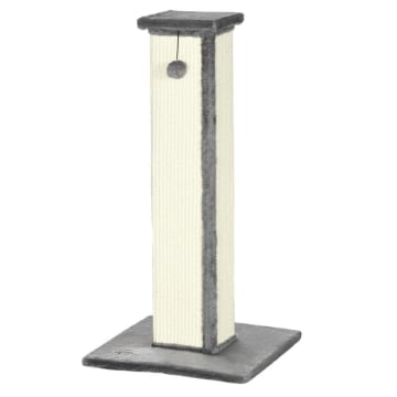 TIRAGRAFFI PER GATTI CON PALLINA PALO IN SISAL E RIVESTIMENTO IN PELUCHE 41X41X81 CM GRIGIO