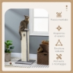 TIRAGRAFFI PER GATTI CON PALLINA PALO IN SISAL E RIVESTIMENTO IN PELUCHE 41X41X81 CM GRIGIO