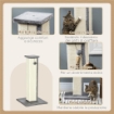 TIRAGRAFFI PER GATTI CON PALLINA PALO IN SISAL E RIVESTIMENTO IN PELUCHE 41X41X81 CM GRIGIO