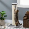 TIRAGRAFFI PER GATTI CON PALLINA PALO IN SISAL E RIVESTIMENTO IN PELUCHE 41X41X81 CM GRIGIO