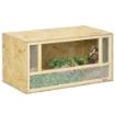 TERRARIO PER RETTILI IN LEGNO CON PORTE IN VETRO SCORREVOLI E PANNELLI IN RETE 40X80X40 CM