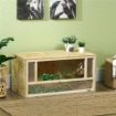 TERRARIO PER RETTILI IN LEGNO CON PORTE IN VETRO SCORREVOLI E PANNELLI IN RETE 40X80X40 CM