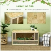 TERRARIO PER RETTILI IN LEGNO CON PORTE IN VETRO SCORREVOLI E PANNELLI IN RETE 40X80X40 CM