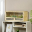TERRARIO PER RETTILI IN LEGNO CON PORTE IN VETRO SCORREVOLI E PANNELLI IN RETE 60X29.5X29.5 CM