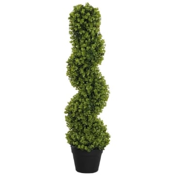 PIANTA FINTA DI EUCALIPTO A SPIRALE CON VASO INCLUSO PER INTERNO ED ESTERNO ALTEZZA 90 CM VERDE