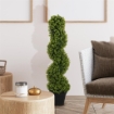 PIANTA FINTA DI EUCALIPTO A SPIRALE CON VASO INCLUSO PER INTERNO ED ESTERNO ALTEZZA 90 CM VERDE
