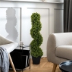 PIANTA FINTA DI EUCALIPTO A SPIRALE CON VASO INCLUSO PER INTERNO ED ESTERNO ALTEZZA 90 CM VERDE