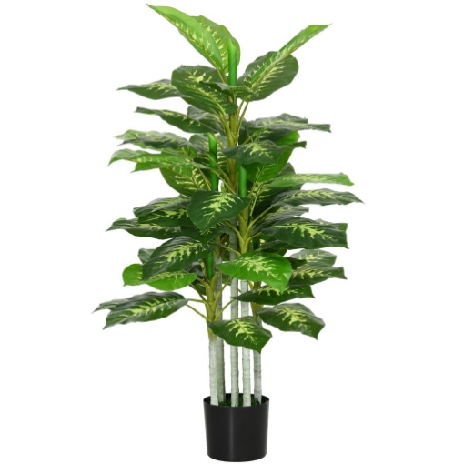 PIANTA ARTIFICIALE DECORATIVA ALTA 120 CM CON VASO NERO PER INTERNI ED ESTERNI