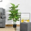 PIANTA ARTIFICIALE DECORATIVA ALTA 120 CM CON VASO NERO PER INTERNI ED ESTERNI