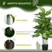 PIANTA ARTIFICIALE DECORATIVA ALTA 120 CM CON VASO NERO PER INTERNI ED ESTERNI