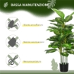 PIANTA ARTIFICIALE DECORATIVA ALTA 120 CM CON VASO NERO PER INTERNI ED ESTERNI