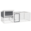 POLLAIO PER GALLINE CON CASETTA NIDO PER COVA E AREA ESTERNA 214X101X 91.5 CM GRIGIO