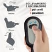 POLTRONA ALZAPERSONA ELETTRICA RECLINABILE CON TELECOMANDO E TASCA IN TESSUTO GRIGIO CARBONE