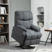 POLTRONA ALZAPERSONA CON POGGIAPIEDI E TELECOMANDO IN TESSUTO EFFETTO LINO 84X96X100 CM GRIGIO SCURO