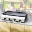 PIASTRA BARBECUE A GAS CON 4 BRUCIATORI DA 2.4KW E PIANO ANTIADERENTE 77X44.5X19 CM ARGENTO